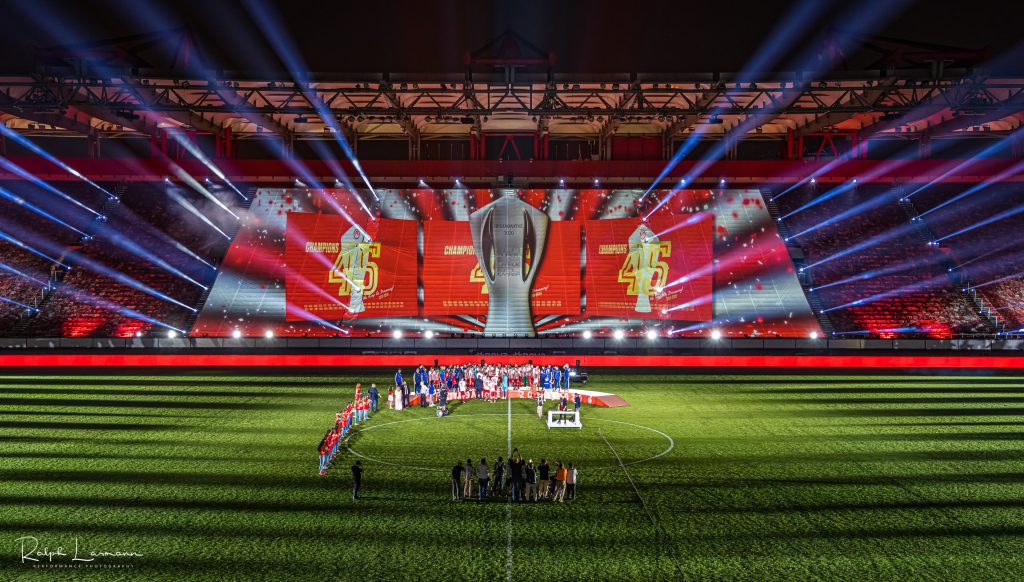 Projection mapping by The Projection Studio on a Football field