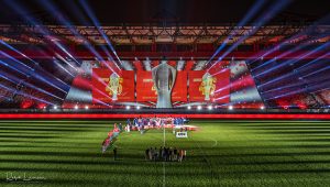 Projection mapping by The Projection Studio on a Football field